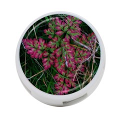 Pink-fringed Leaves 4-port Usb Hub (one Side) by okhismakingart