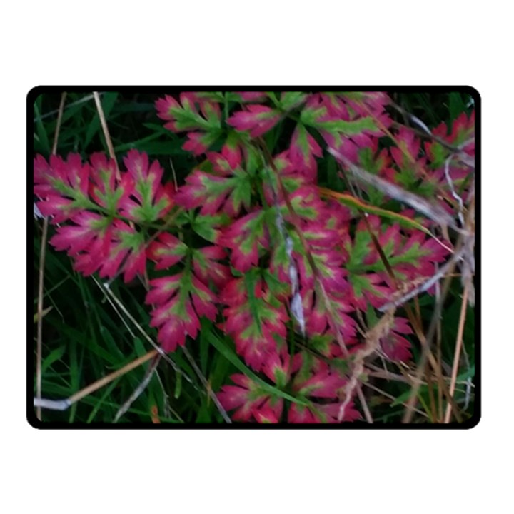 Pink-Fringed Leaves Fleece Blanket (Small)