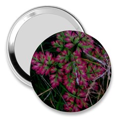 Pink-fringed Leaves 3  Handbag Mirrors by okhismakingart