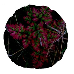 Pink-fringed Leaves Large 18  Premium Flano Round Cushions by okhismakingart