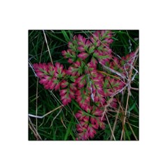 Pink-fringed Leaves Satin Bandana Scarf by okhismakingart