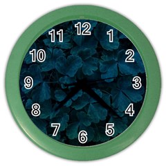 Columbine Leaves Color Wall Clock by okhismakingart