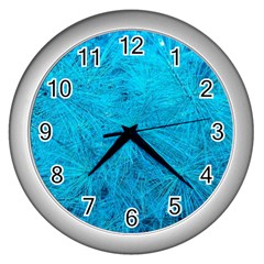 Turquoise Pine Wall Clock (silver) by okhismakingart