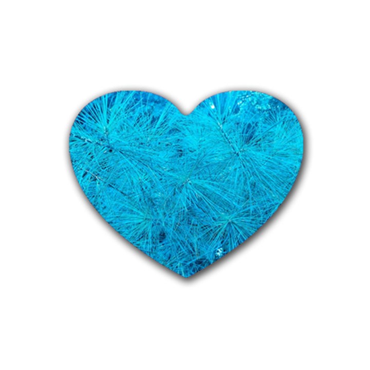 Turquoise Pine Rubber Coaster (Heart) 