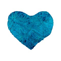 Turquoise Pine Standard 16  Premium Flano Heart Shape Cushions by okhismakingart