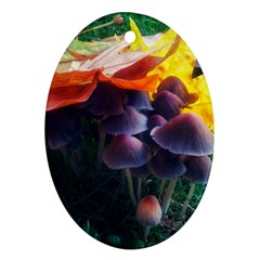 Mushrooms Oval Ornament (two Sides) by okhismakingart