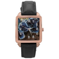 Tree Fungus Rose Gold Leather Watch  by okhismakingart