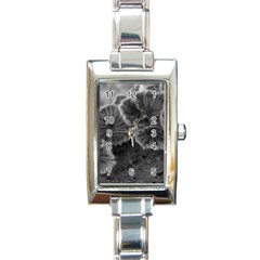 Tree Fungus Black And White Rectangle Italian Charm Watch by okhismakingart