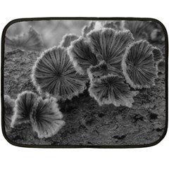 Tree Fungus Black And White Fleece Blanket (mini) by okhismakingart