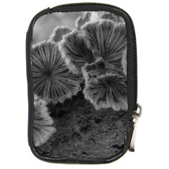 Tree Fungus Black And White Compact Camera Leather Case by okhismakingart