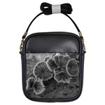 Tree Fungus Black and White Girls Sling Bag Front