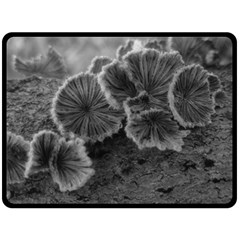 Tree Fungus Black And White Fleece Blanket (large)  by okhismakingart