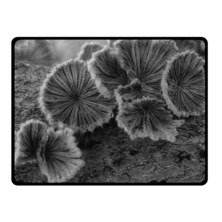 Tree Fungus Black and White Fleece Blanket (Small)