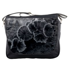 Tree Fungus Black And White Messenger Bag by okhismakingart