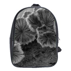 Tree Fungus Black And White School Bag (xl) by okhismakingart