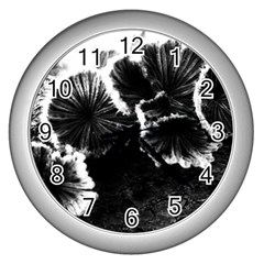 Tree Fungus High Contrast Wall Clock (silver) by okhismakingart