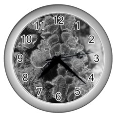 Tree Fungus Branch Vertical Black And White Wall Clock (silver) by okhismakingart