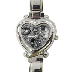 Tree Fungus Branch Vertical Black And White Heart Italian Charm Watch by okhismakingart