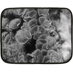 Tree Fungus Branch Vertical Black And White Fleece Blanket (mini) by okhismakingart