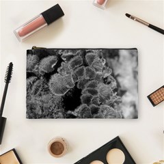 Tree Fungus Branch Vertical Black And White Cosmetic Bag (medium) by okhismakingart