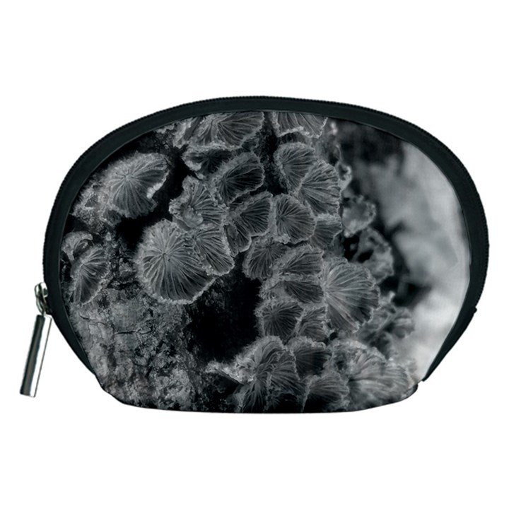 Tree Fungus Branch Vertical Black and White Accessory Pouch (Medium)