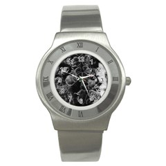 Tree Fungus Branch Vertical High Contrast Stainless Steel Watch by okhismakingart