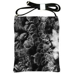 Tree Fungus Branch Vertical High Contrast Shoulder Sling Bag by okhismakingart