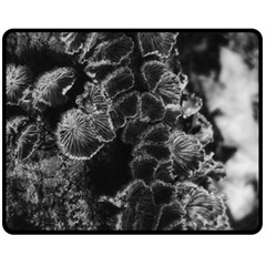 Tree Fungus Branch Vertical High Contrast Fleece Blanket (medium)  by okhismakingart