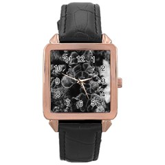 Tree Fungus Branch Vertical High Contrast Rose Gold Leather Watch  by okhismakingart