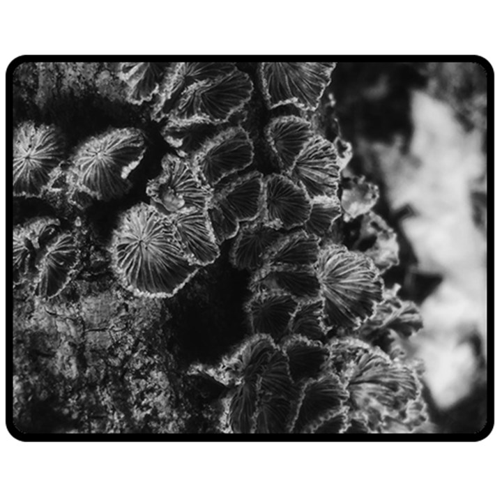 Tree Fungus Branch Vertical High Contrast Double Sided Fleece Blanket (Medium) 