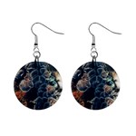 Tree Fungus Branch Vertical Mini Button Earrings Front