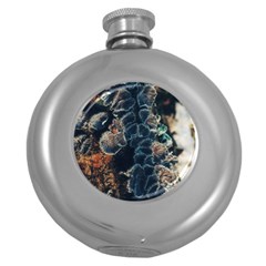 Tree Fungus Branch Vertical Round Hip Flask (5 Oz) by okhismakingart