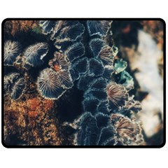 Tree Fungus Branch Vertical Double Sided Fleece Blanket (medium) 