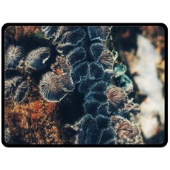 Tree Fungus Branch Vertical Double Sided Fleece Blanket (large)  by okhismakingart