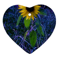 Blue Sunflower Ornament (heart) by okhismakingart