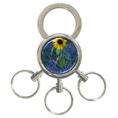 Blue Sunflower 3-ring Key Chains by okhismakingart