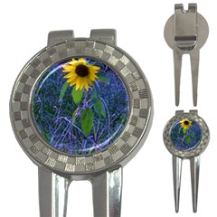 Blue Sunflower 3-in-1 Golf Divots by okhismakingart