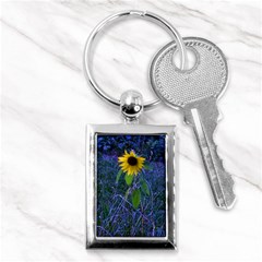 Blue Sunflower Key Chains (rectangle)  by okhismakingart