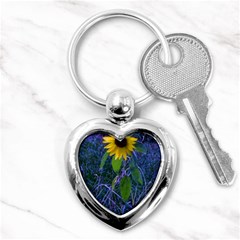 Blue Sunflower Key Chains (heart)  by okhismakingart