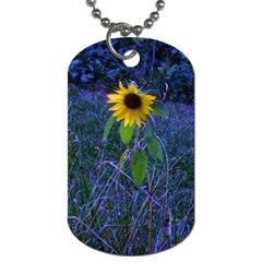 Blue Sunflower Dog Tag (two Sides) by okhismakingart