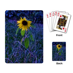 Blue Sunflower Playing Cards Single Design by okhismakingart