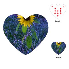 Blue Sunflower Playing Cards (heart) by okhismakingart