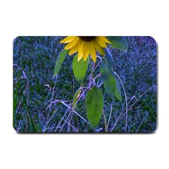 Blue Sunflower Small Doormat  by okhismakingart