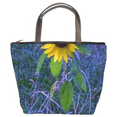 Blue Sunflower Bucket Bag by okhismakingart