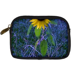 Blue Sunflower Digital Camera Leather Case by okhismakingart