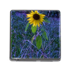 Blue Sunflower Memory Card Reader (square 5 Slot) by okhismakingart