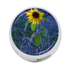 Blue Sunflower 4-port Usb Hub (one Side) by okhismakingart