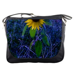 Blue Sunflower Messenger Bag by okhismakingart