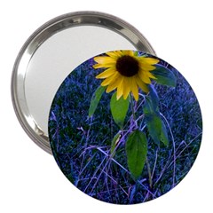 Blue Sunflower 3  Handbag Mirrors by okhismakingart