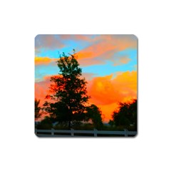 Neon Landscape Square Magnet by okhismakingart